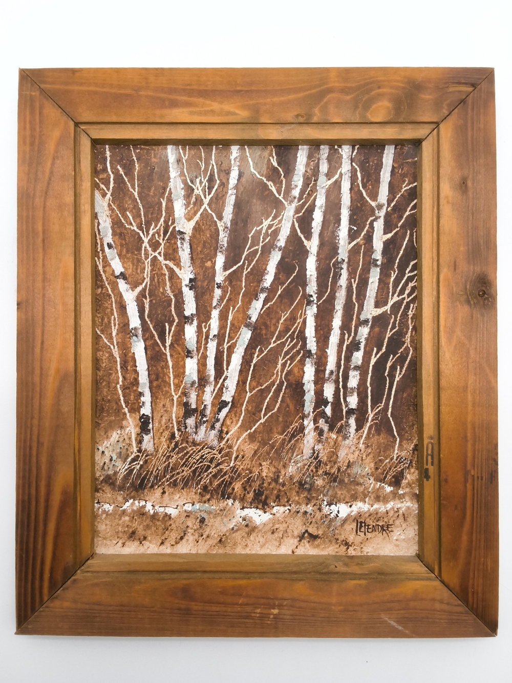 Vintage 1983 Henry Letendre "White Birch and Willow" Signed Metis Oil Painting